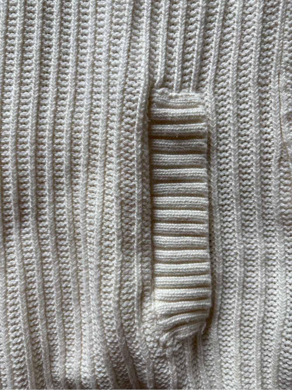 L.L. Bean Cream Ribbed Open-Front Cardigan - Picture 5 of 6